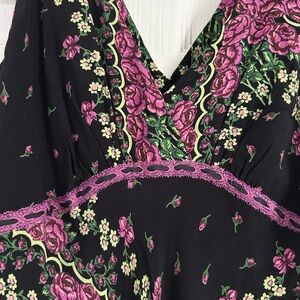 Betsey Johnson Black Floral Dress